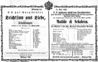 Theaterzettel (Oper und Burgtheater in Wien) 18560514 Seite: 1