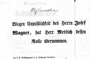 Theaterzettel (Oper und Burgtheater in Wien) 18560516 Seite: 1