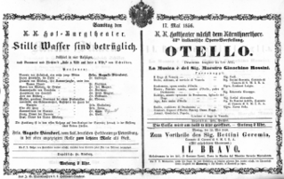 Theaterzettel (Oper und Burgtheater in Wien) 18560517 Seite: 1
