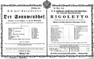 Theaterzettel (Oper und Burgtheater in Wien) 18560520 Seite: 1