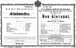 Theaterzettel (Oper und Burgtheater in Wien) 18560524 Seite: 1