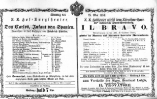 Theaterzettel (Oper und Burgtheater in Wien) 18560525 Seite: 1