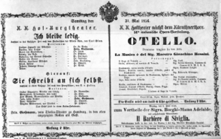 Theaterzettel (Oper und Burgtheater in Wien) 18560531 Seite: 1