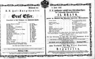 Theaterzettel (Oper und Burgtheater in Wien) 18560604 Seite: 1