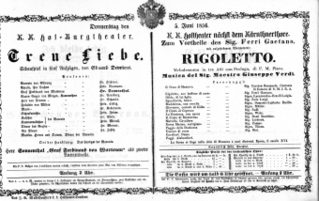 Theaterzettel (Oper und Burgtheater in Wien) 18560605 Seite: 1