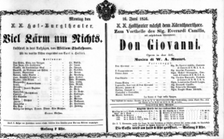 Theaterzettel (Oper und Burgtheater in Wien) 18560616 Seite: 1