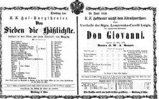 Theaterzettel (Oper und Burgtheater in Wien) 18560624 Seite: 1