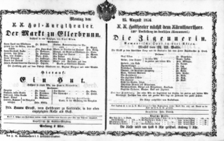 Theaterzettel (Oper und Burgtheater in Wien) 18560825 Seite: 1