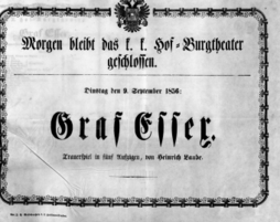 Theaterzettel (Oper und Burgtheater in Wien) 18560909 Seite: 1