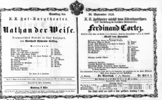 Theaterzettel (Oper und Burgtheater in Wien) 18560920 Seite: 1