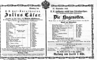 Theaterzettel (Oper und Burgtheater in Wien) 18560921 Seite: 1