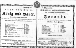 Theaterzettel (Oper und Burgtheater in Wien) 18561008 Seite: 1