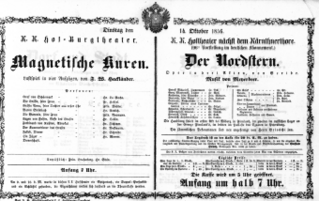 Theaterzettel (Oper und Burgtheater in Wien) 18561014 Seite: 1