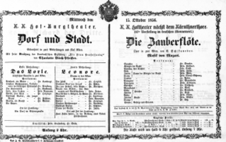 Theaterzettel (Oper und Burgtheater in Wien) 18561015 Seite: 1