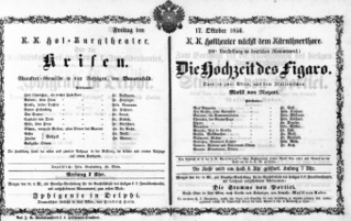 Theaterzettel (Oper und Burgtheater in Wien) 18561017 Seite: 1