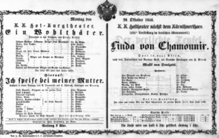 Theaterzettel (Oper und Burgtheater in Wien) 18561020 Seite: 1