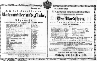 Theaterzettel (Oper und Burgtheater in Wien) 18561026 Seite: 1