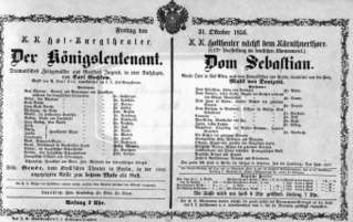 Theaterzettel (Oper und Burgtheater in Wien) 18561031 Seite: 1