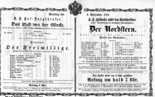 Theaterzettel (Oper und Burgtheater in Wien) 18561109 Seite: 1