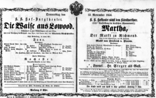 Theaterzettel (Oper und Burgtheater in Wien) 18561113 Seite: 1