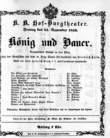 Theaterzettel (Oper und Burgtheater in Wien) 18561114 Seite: 1