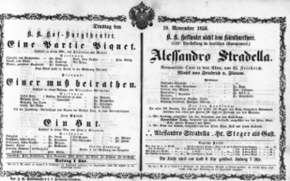 Theaterzettel (Oper und Burgtheater in Wien) 18561118 Seite: 1