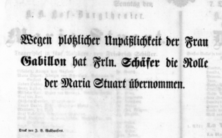 Theaterzettel (Oper und Burgtheater in Wien) 18561207 Seite: 1