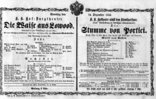 Theaterzettel (Oper und Burgtheater in Wien) 18561214 Seite: 1