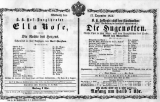 Theaterzettel (Oper und Burgtheater in Wien) 18561217 Seite: 1