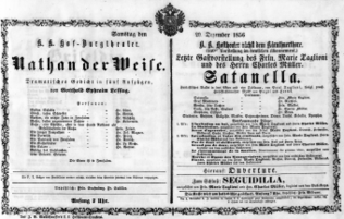 Theaterzettel (Oper und Burgtheater in Wien) 18561220 Seite: 1