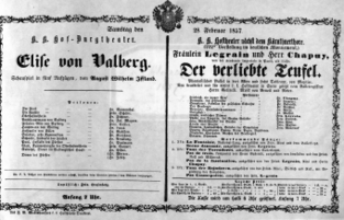 Theaterzettel (Oper und Burgtheater in Wien) 18570228 Seite: 1