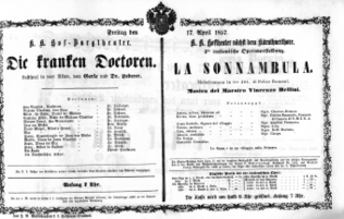Theaterzettel (Oper und Burgtheater in Wien) 18570417 Seite: 1