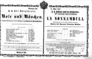 Theaterzettel (Oper und Burgtheater in Wien) 18570517 Seite: 1