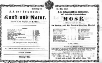 Theaterzettel (Oper und Burgtheater in Wien) 18570523 Seite: 1
