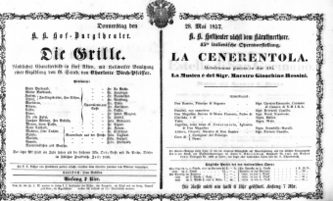 Theaterzettel (Oper und Burgtheater in Wien) 18570528 Seite: 1
