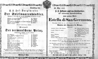 Theaterzettel (Oper und Burgtheater in Wien) 18570530 Seite: 1