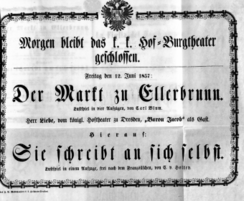 Theaterzettel (Oper und Burgtheater in Wien) 18570612 Seite: 1