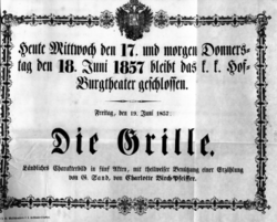 Theaterzettel (Oper und Burgtheater in Wien) 18570619 Seite: 1