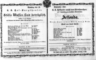 Theaterzettel (Oper und Burgtheater in Wien) 18570919 Seite: 1