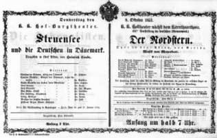 Theaterzettel (Oper und Burgtheater in Wien) 18571008 Seite: 1