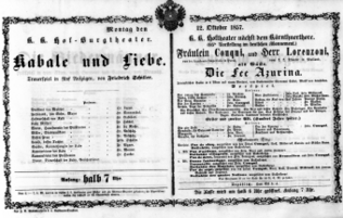 Theaterzettel (Oper und Burgtheater in Wien) 18571012 Seite: 1