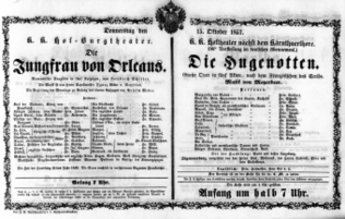 Theaterzettel (Oper und Burgtheater in Wien) 18571015 Seite: 1
