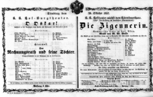 Theaterzettel (Oper und Burgtheater in Wien) 18571020 Seite: 1