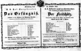 Theaterzettel (Oper und Burgtheater in Wien) 18571027 Seite: 1