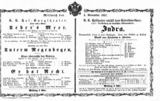 Theaterzettel (Oper und Burgtheater in Wien) 18571104 Seite: 1