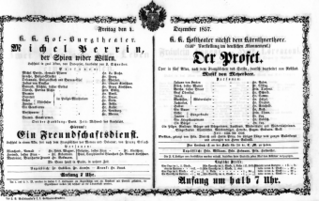 Theaterzettel (Oper und Burgtheater in Wien) 18571204 Seite: 1