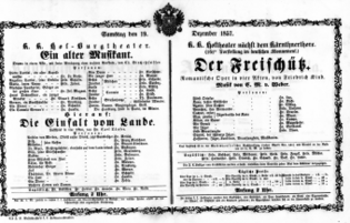 Theaterzettel (Oper und Burgtheater in Wien) 18571219 Seite: 1