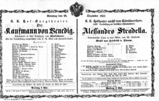 Theaterzettel (Oper und Burgtheater in Wien) 18571220 Seite: 1