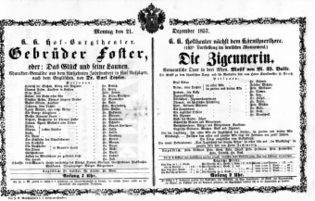 Theaterzettel (Oper und Burgtheater in Wien) 18571221 Seite: 1
