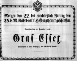 Theaterzettel (Oper und Burgtheater in Wien) 18571226 Seite: 1